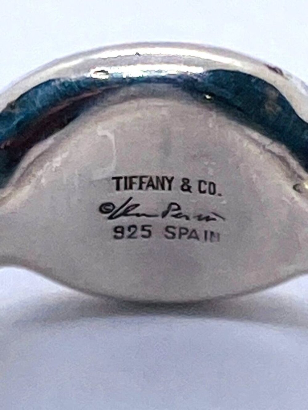 Tiffany & Co Silver Peretti Spain Signet Band Size 6.75 Retired - Picture 9 of 12